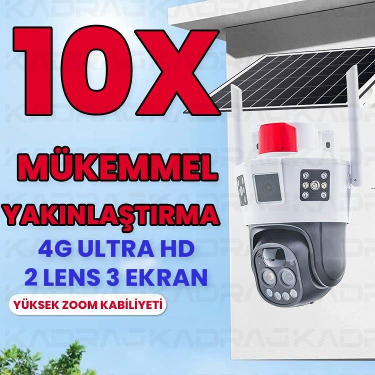 4G SOLAR PANELLİ, 10X ZOOM, 12000MAH. BATARYA, 2 YÖNLÜ KONUŞMA,YAPAY ZEKA İNSAN TAKİBİ,SESLİ ALARM