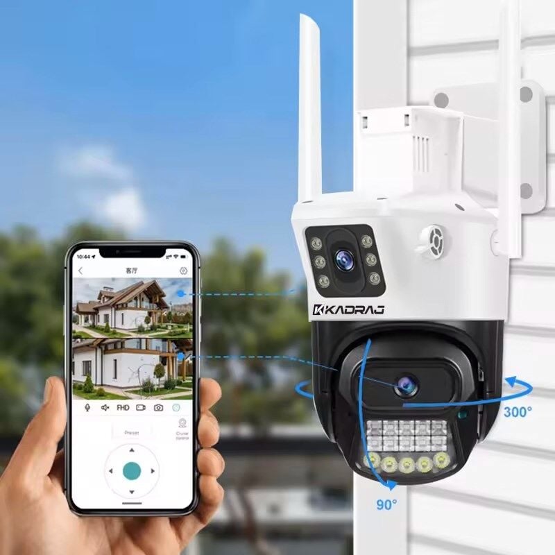 4G, 6MP CCTV 4G PTZ Güvenlik Kamerası - IP66 Su Geçirmez, Renkli IR Gece Görüş, Otomatik İzleme,