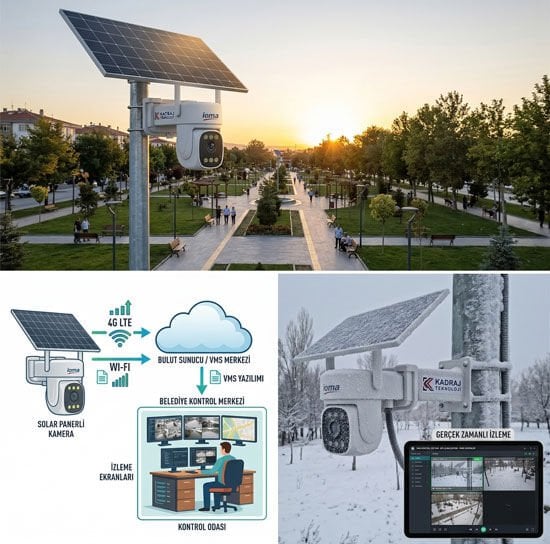 Solar Panelli Belediye Kamera Sistemleri ve VMS