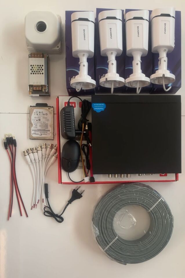 4 Kamera Güvenlik Seti - 5MP Sony SecuLens, 1080p HD AHD, Gece Renkli Görüş, 4x Ultra Warm LED,