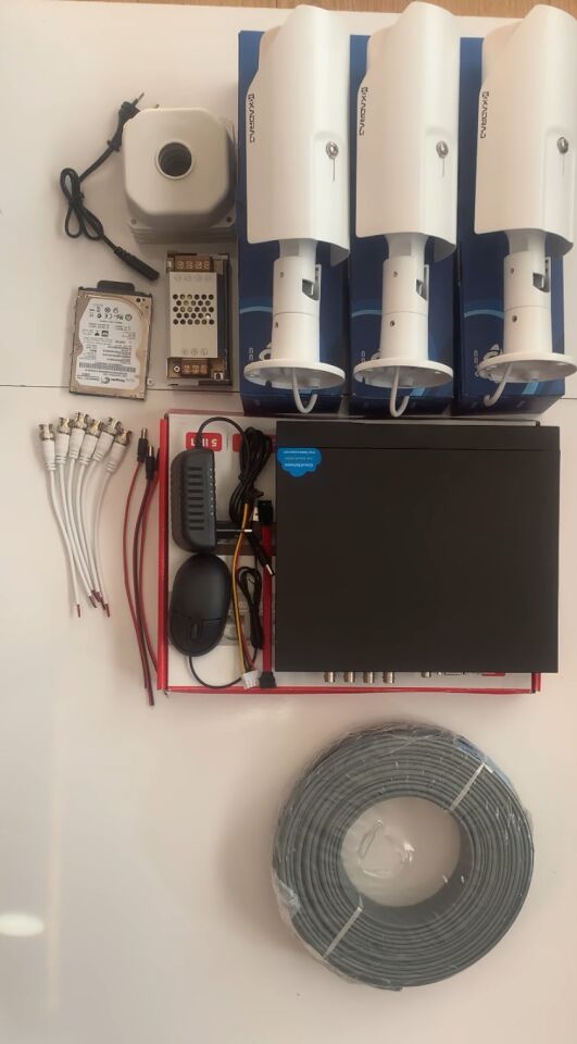 3 Kameralı Güvenlik Seti - 5MP Sony SecuLens, 1080p AHD, 42 IR LED, Gece Görüşlü, WiFi Adaptörü,