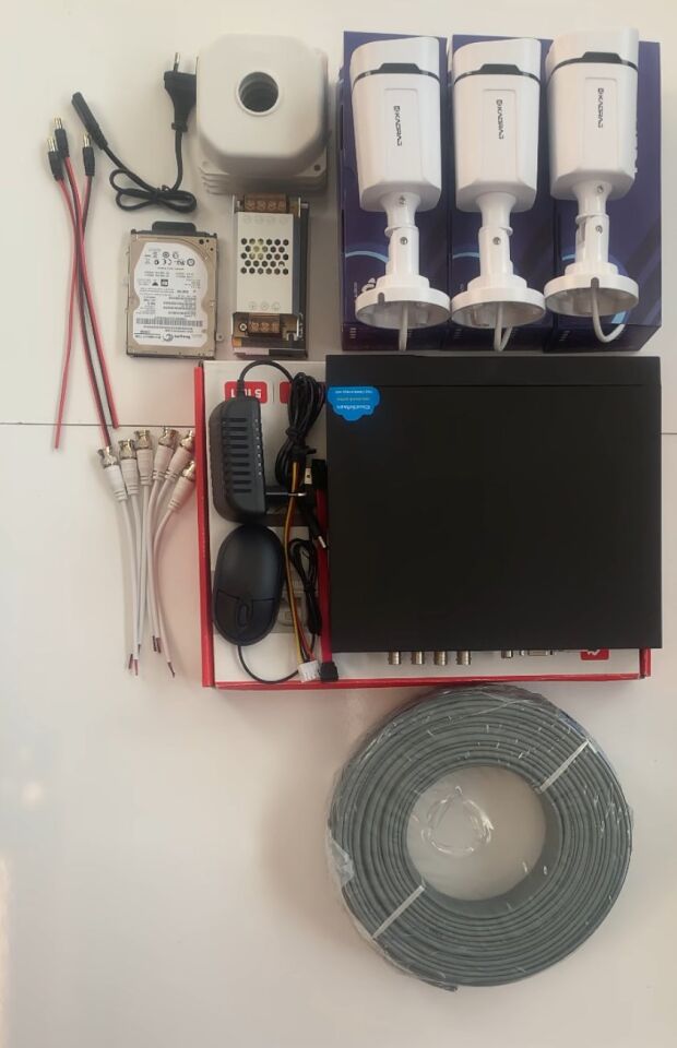 3 Kameralı Güvenlik Seti - Gece Renkli, 5MP Sony SecuLens, 1080p AHD, 4 Warm LED, WiFi Adaptörü,
