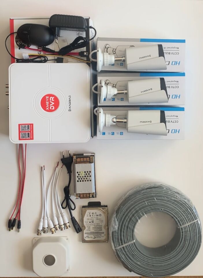 3 Kameralı Set - 5MP Sony SecuLens 1080P Full HD AHD Gece Görüşlü 6 Atom LED Güvenlik Kamerası