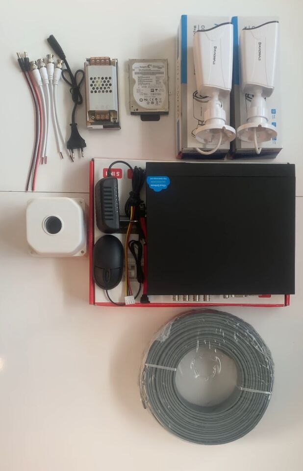 2 Kameralı Güvenlik Seti  5MP Sony SecuLens, 1080P, AHD, 6 Atom LED, Gece Görüşlü,  WiFi Adaptörü