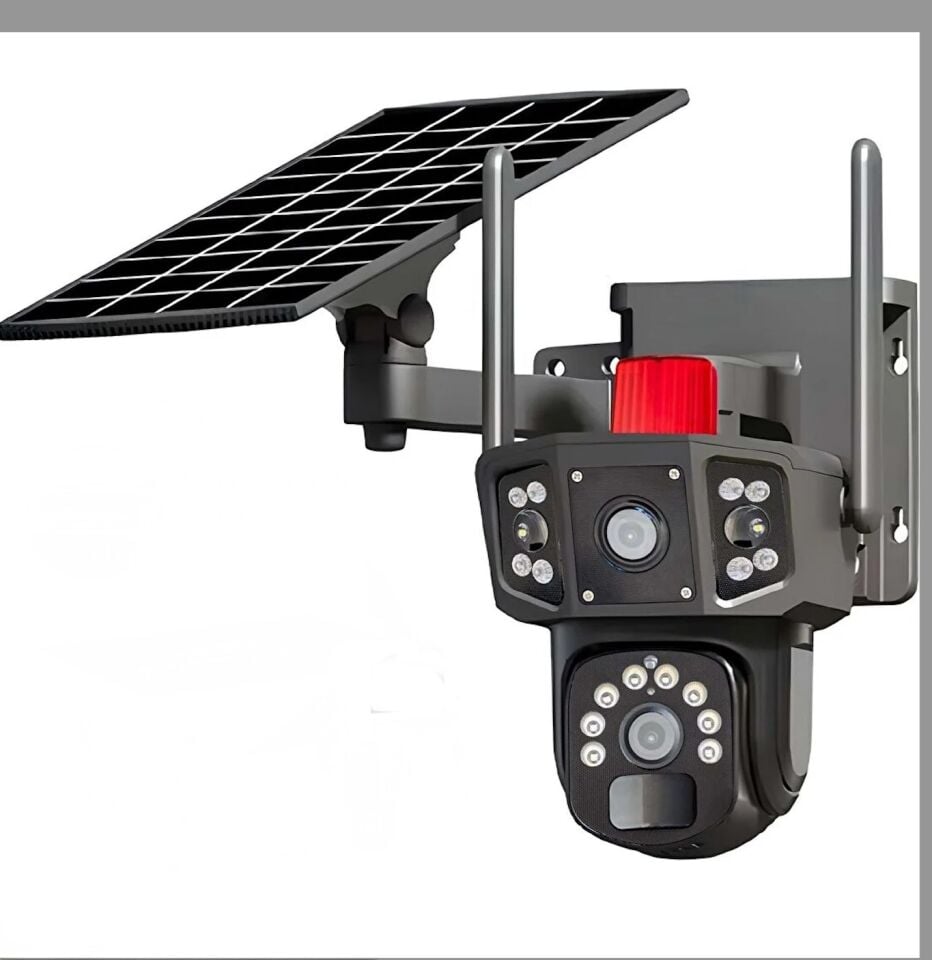 Çift Lens, 10X Zoom, 4G Kamera, Kablosuz 4G Güneş Enerjili Kamera