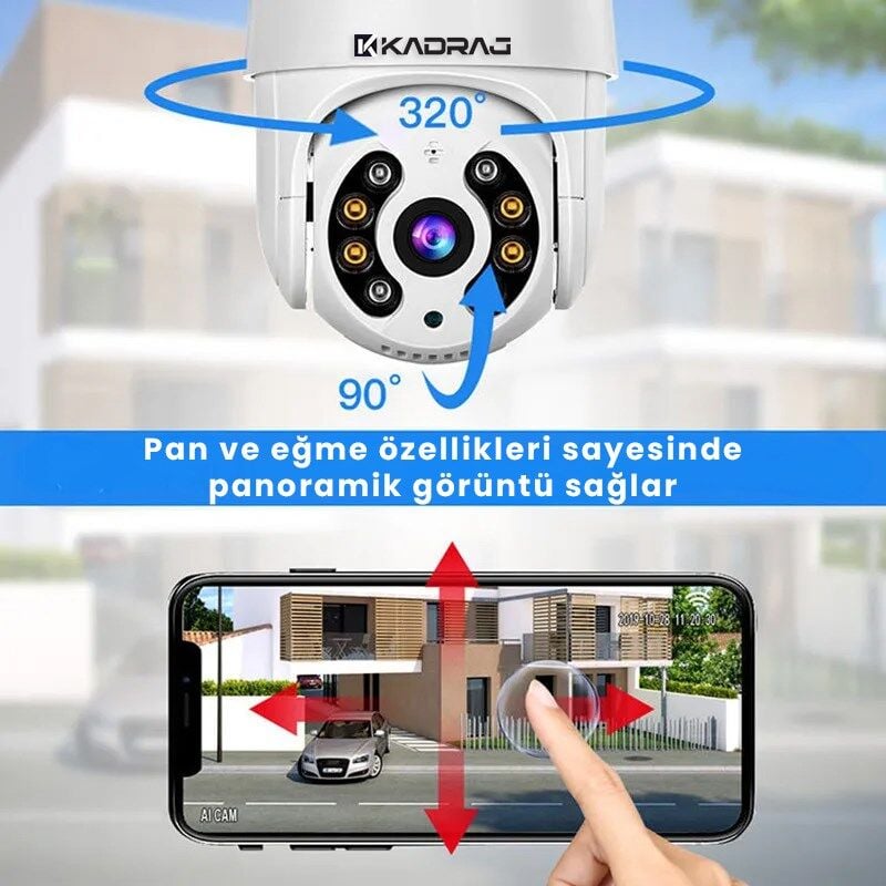 4MP 2K IP Speed Dome Kamera - Akıllı Takip, PTZ, Gece Görüşlü, Kablosuz WiFi, Açık Alan Gözetim