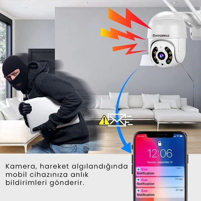 4MP 2K IP Speed Dome Kamera - Akıllı Takip, PTZ, Gece Görüşlü, Kablosuz WiFi, Açık Alan Gözetim