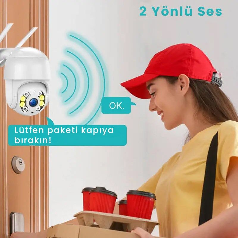 4MP 2K IP Speed Dome Kamera - Akıllı Takip, PTZ, Gece Görüşlü, Kablosuz WiFi, Açık Alan Gözetim
