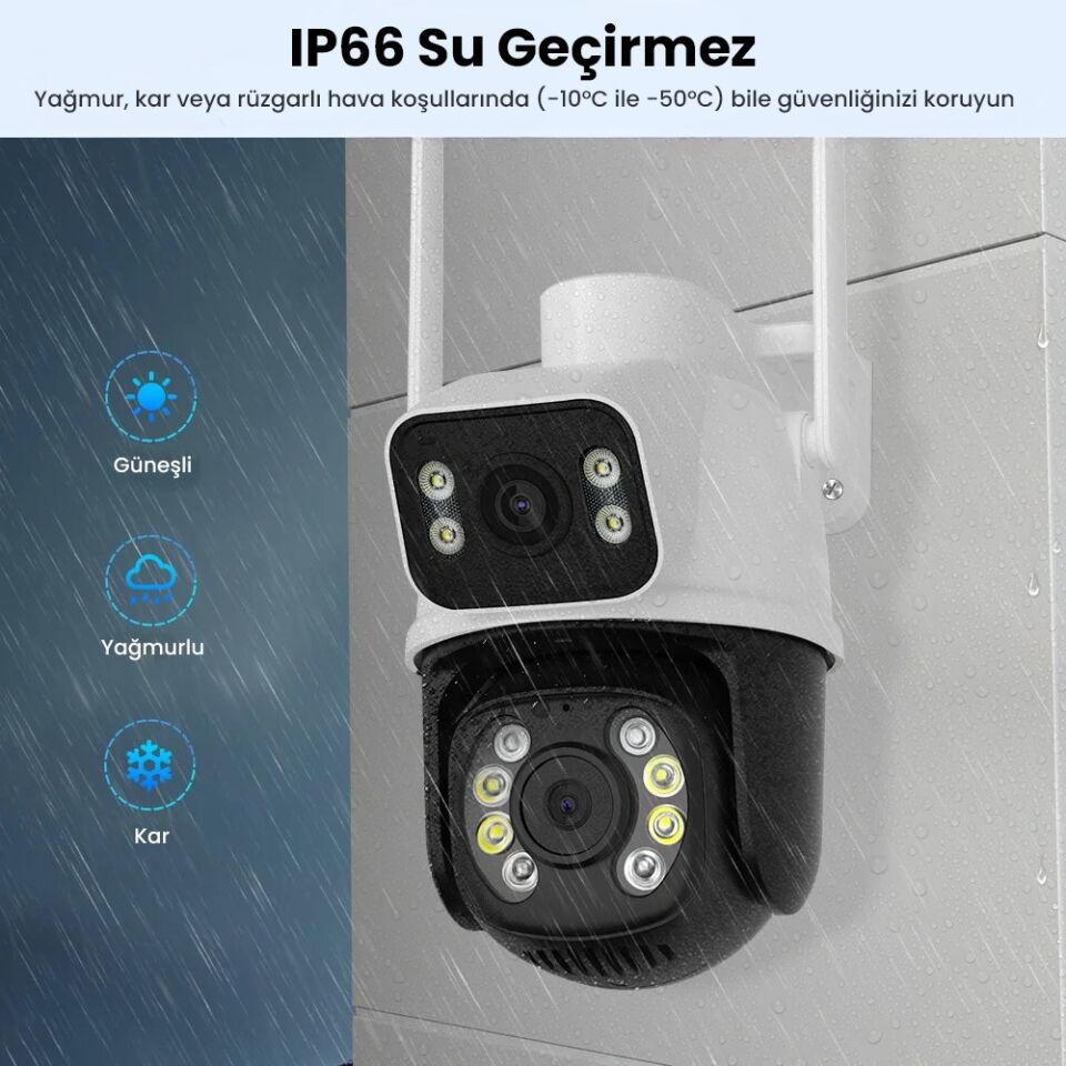 Çift Lens Çift Ekran ile Kadraj 8MP 4K PTZ WIFI Kamera: AI İnsan Algılama Kablosuz CCTV Güvenlik IP