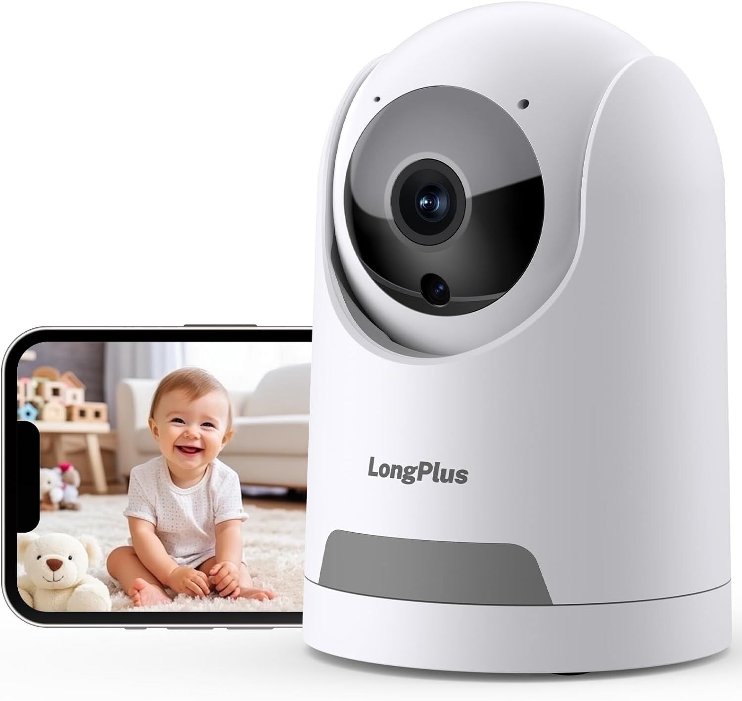 LongPlus Bebek Kamerası  360° Panoramik Kamera ve Evcil Hayvan, Monitörü - Ev Güvenlik Kamerası