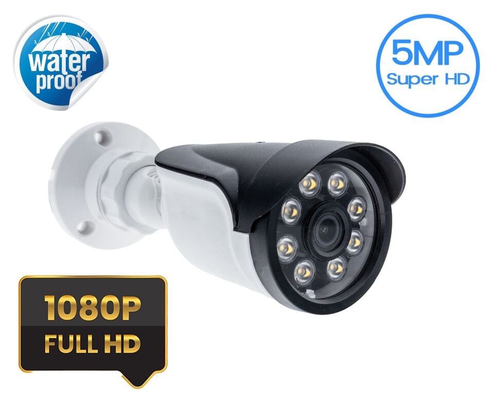 5mp Sony SecuLensli 1080p 8 Warm Led Colorvu Gece Renkli Görüş Su Geçirmez Full HD Güvenlik 