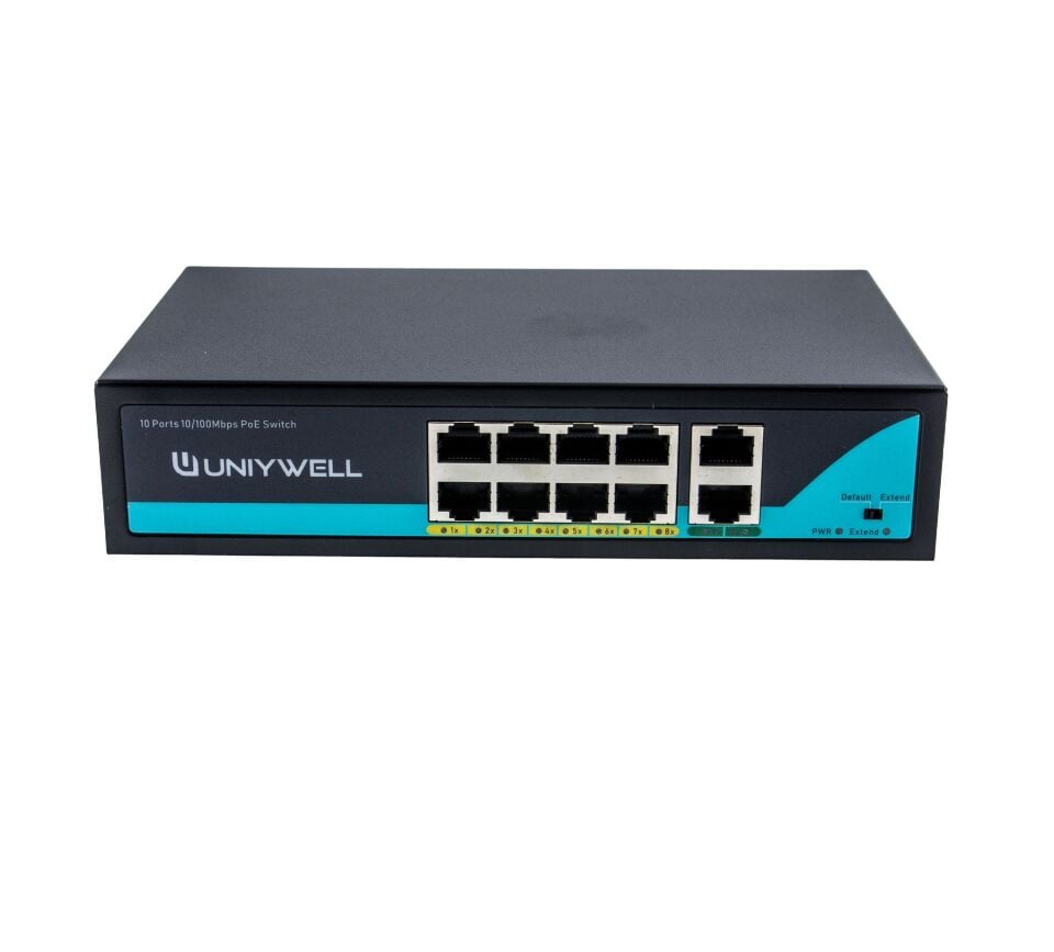 8 Port 10/100Mbps PoE Switch & 1000 Mbps Uplink