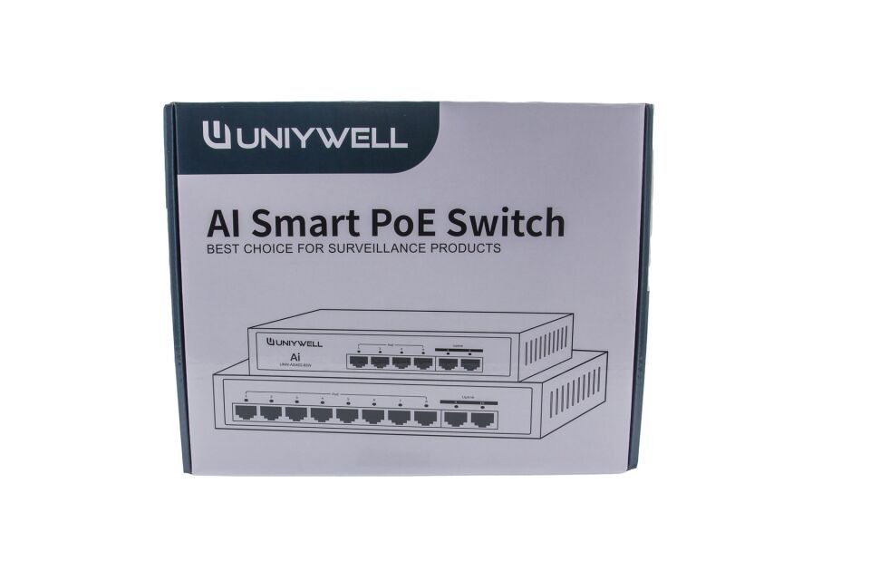 Uniywell 4 Port PoE Switch + 2 Uplink | 65W İç Güç Ünitesi | UNW-AI0402-65W