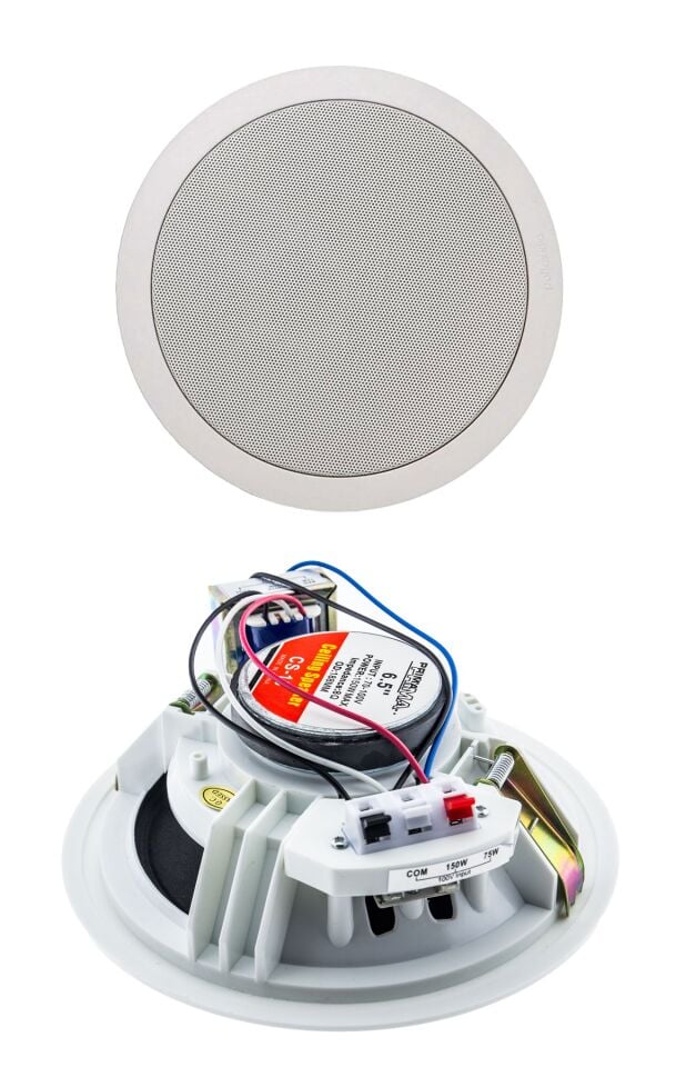 CS-13 Tavan Hoparlörü - 150W, 6.5 inç, 70-100V Giriş, 8 Ohm, Estetik Tasarım, Kolay Montaj