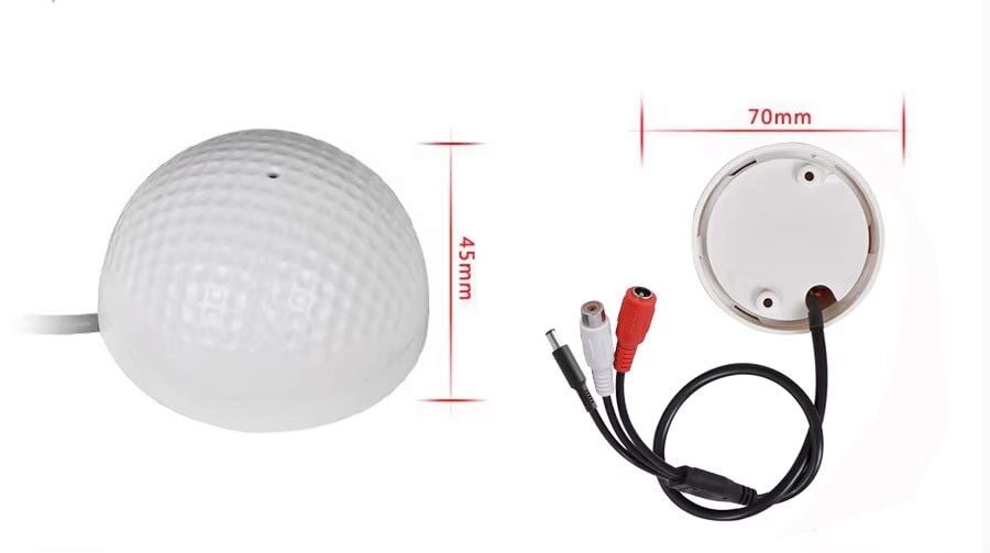 Ses İzleme Mikrofonu - CCTV Güvenlik Sistemleri için Dahili Preamp ile Kablolu Ses Mikrofonu