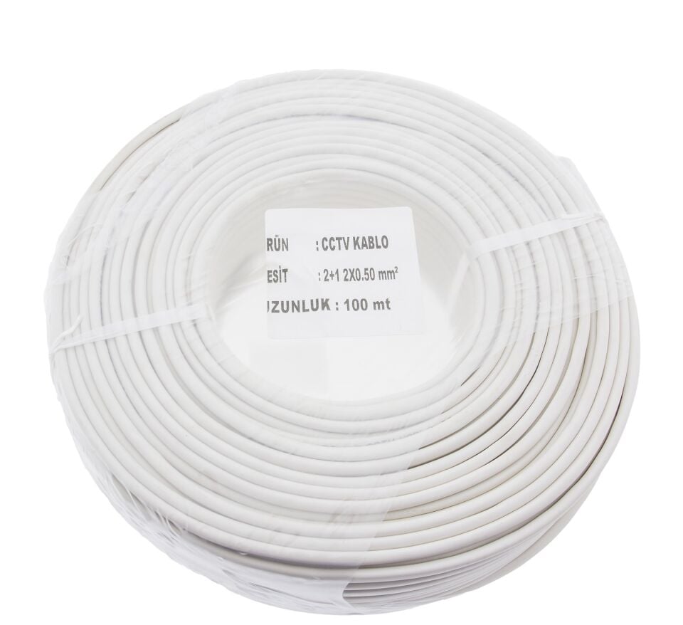 CCTV Kablo 2+1 2x0,50 mm² 100 mt - Güvenlik Kamerası İçin