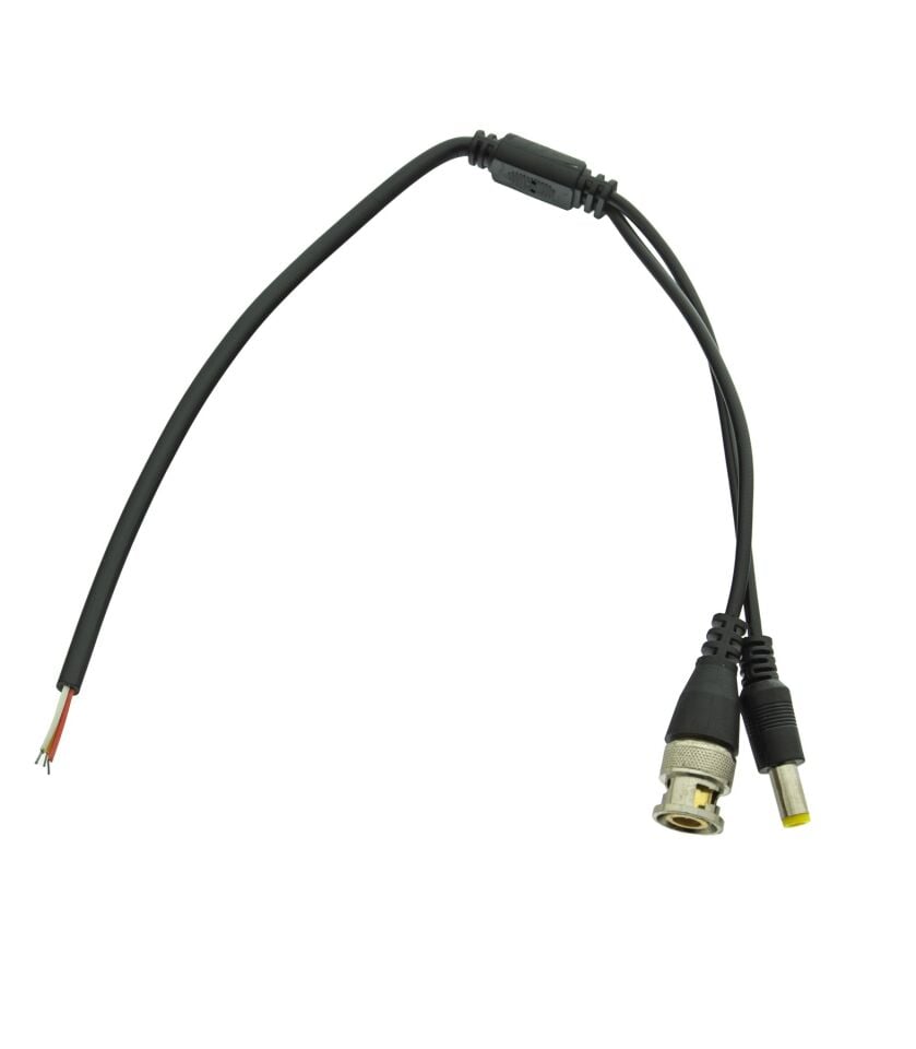 Kablolu BNC Konnektör + DC Power Jack - 10 Adet - Güvenlik Kamerası Kablosu - CCTV