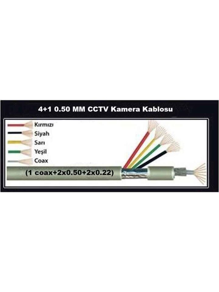 Kadraj CCTV Kablo 4+1 2x0,50 mm² 100 mt - Güvenlik Kamerası İçin
