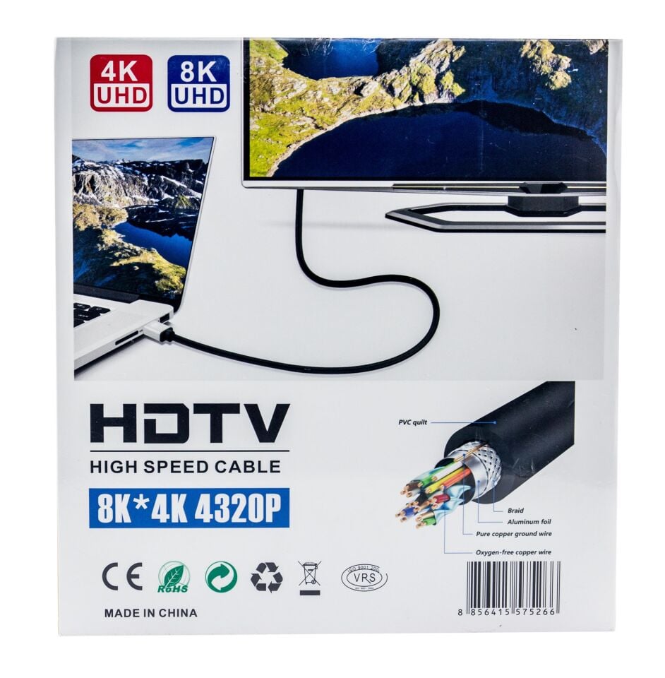 20m HDMI Kablosu | 4K@60Hz, 8K, 4K@120Hz Destekli | Altın Kaplama Konektör | Dayanıklı PVC Kaplama