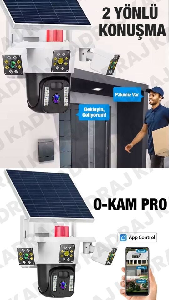 OKAM 3030 - GÜNEŞ PANELLİ | SIM KARTLI |  8GB DATA HATTI  | 128GB SD KART | 6MP | 2 LENS 3 EKRAN