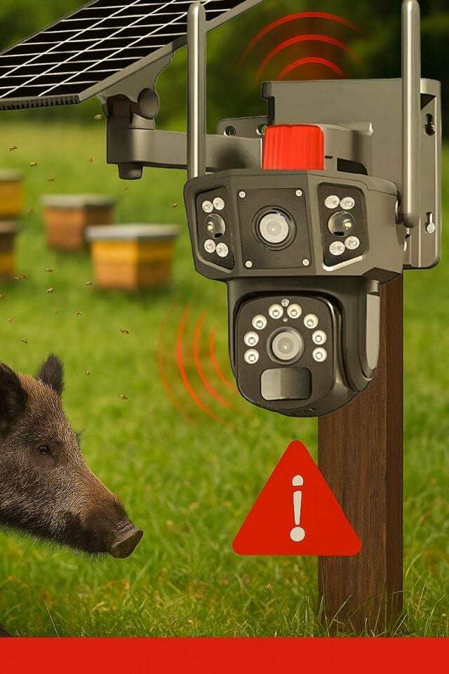 Arıcılara Özel Solar Kamera - Güneş Panelli Kamera, Sim Kartlı Kamera, Alarm,İki Yönlü Konuşma,