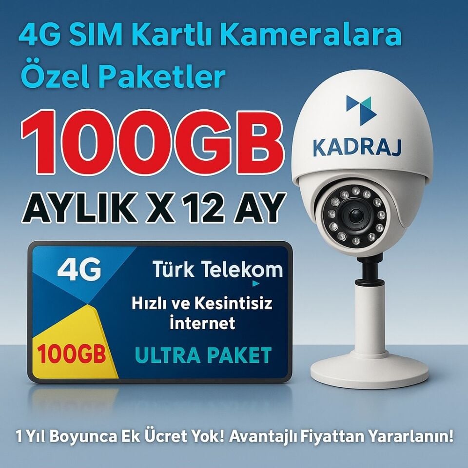 4G KAMERALARA ÖZEL TURK TELEKOM DATA SIM KART HATTI 100GB