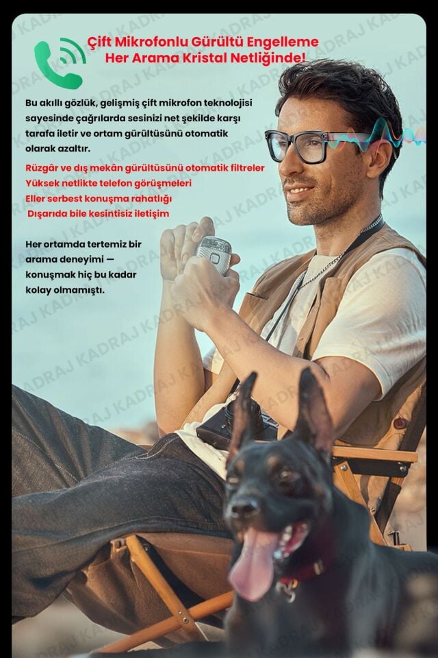 Yapay Zeka Destekli Akıllı Gözlük (W610 AI) - Fotoğraf Çekimi / Video Çekimi / Ses Kaydı