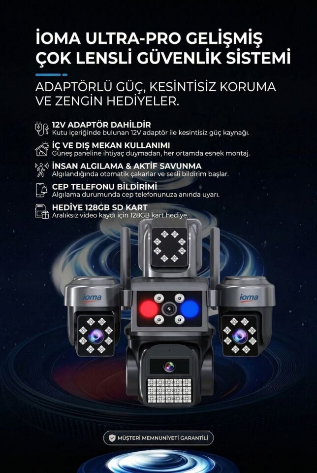 4 Kameralı Wifi - MAXI Scan Pro  - Çakarlı - 64 Kanal VMS Kablosuz Kamera