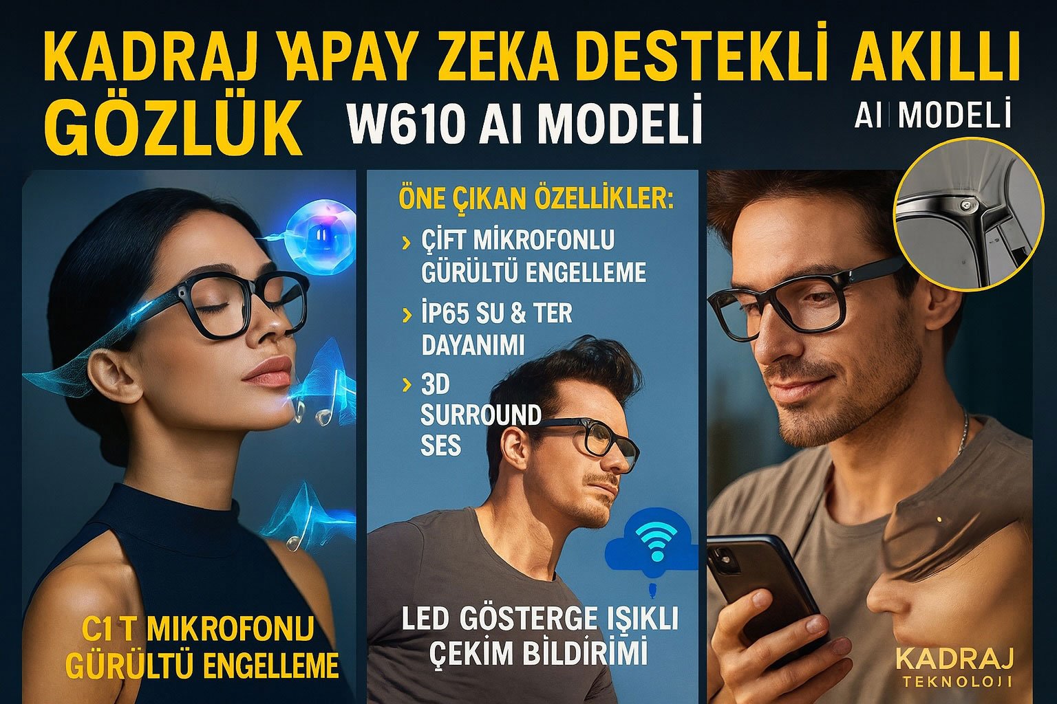 Yapay Zeka Destekli Akıllı Gözlük Fotoğraf | Video | Ses Kaydı